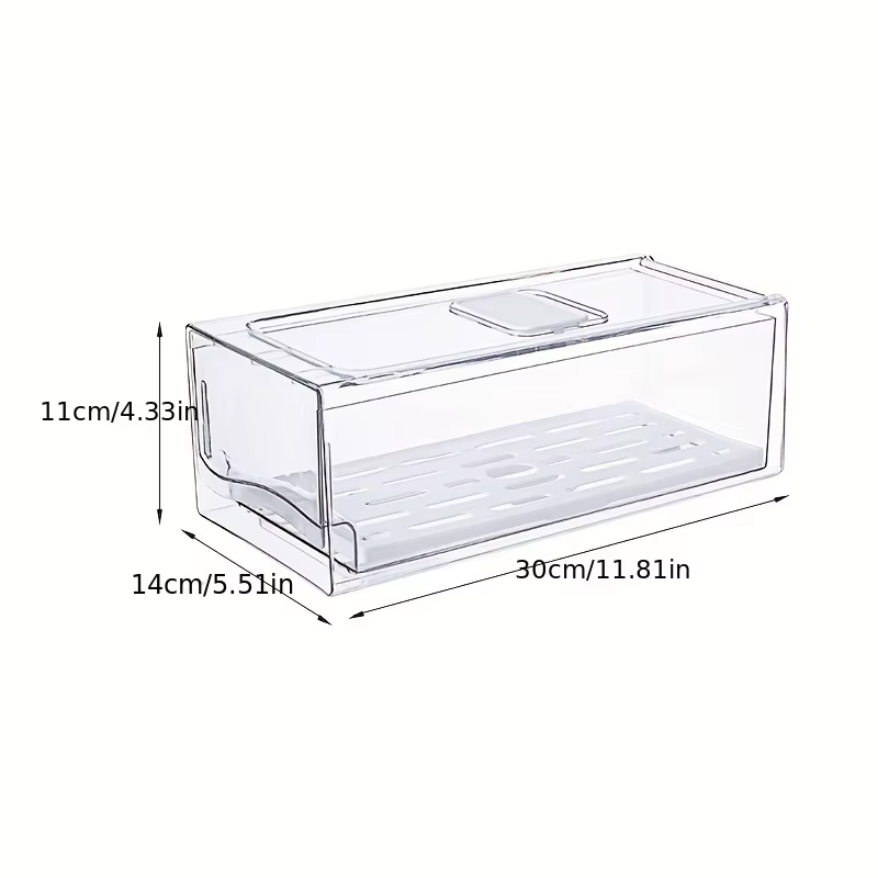 1pcKitchen refrigerator storage box drawer type fresh-keeping box eggs and meat food frozen finishing storage box