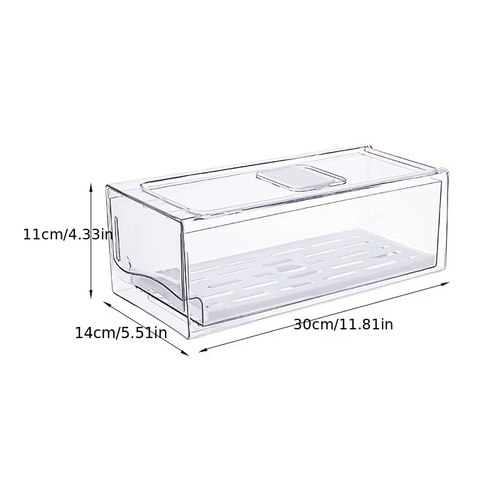 1pcKitchen refrigerator storage box drawer type fresh-keeping box eggs and meat food frozen finishing storage box