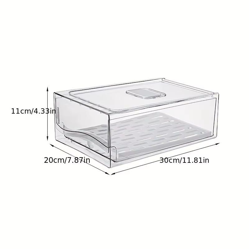 1pcKitchen refrigerator storage box drawer type fresh-keeping box eggs and meat food frozen finishing storage box