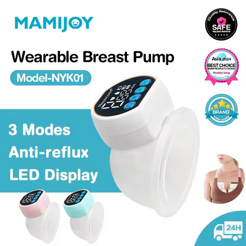 McAdo  Portable Double-sided White Breast Pump Silent Powerful Suction Electric Breast Pump For Baby BPA Free