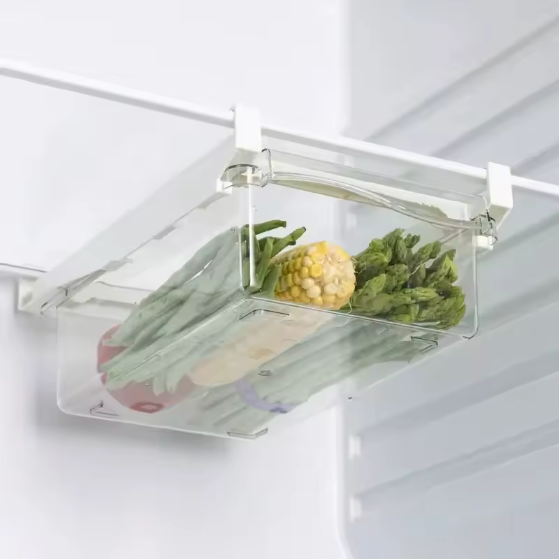 Fridge Organizer Fruit Egg Refrigerator Storage Rack Under-shelf Refrigerator Drawer Box Fresh-keeping Kitchen Organizer