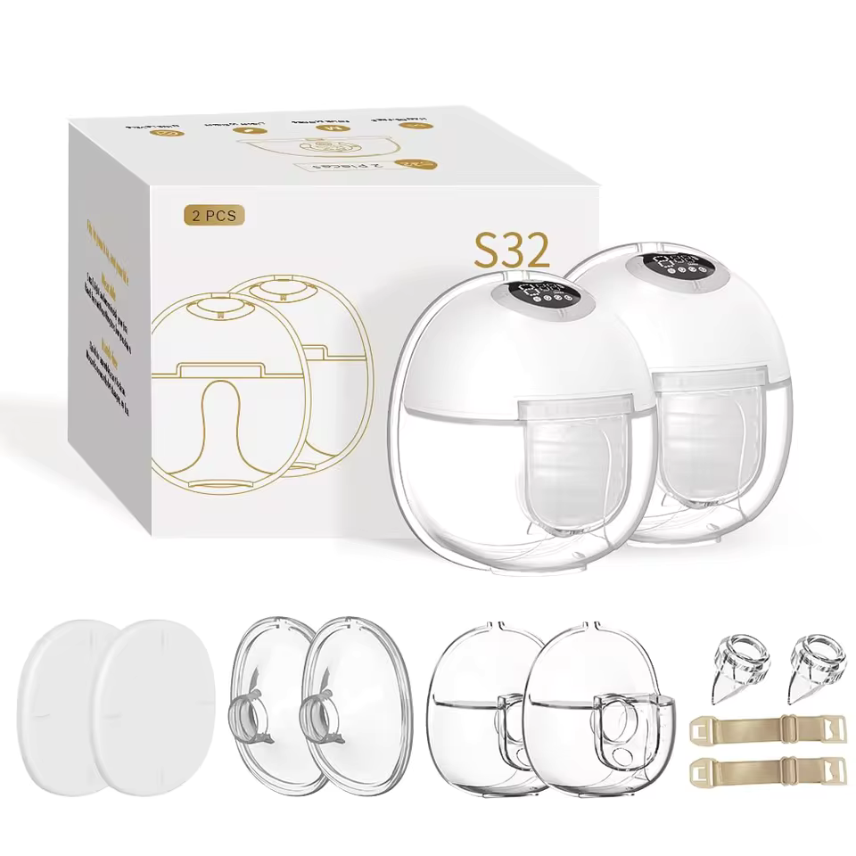 McAdo S32 Wearable Breast Pump - Upgraded Hands-Free Pump with Breast Massage Mode & BPA-Free with Dust-Proof Cover