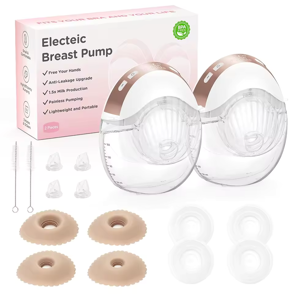 McAdo Hands-Free Breast Pump 3 Modes & 12 Levels Electric Breastpump, Pain-Free, BPA-Free Milk Collector with 17/19/21/24 mm Flange