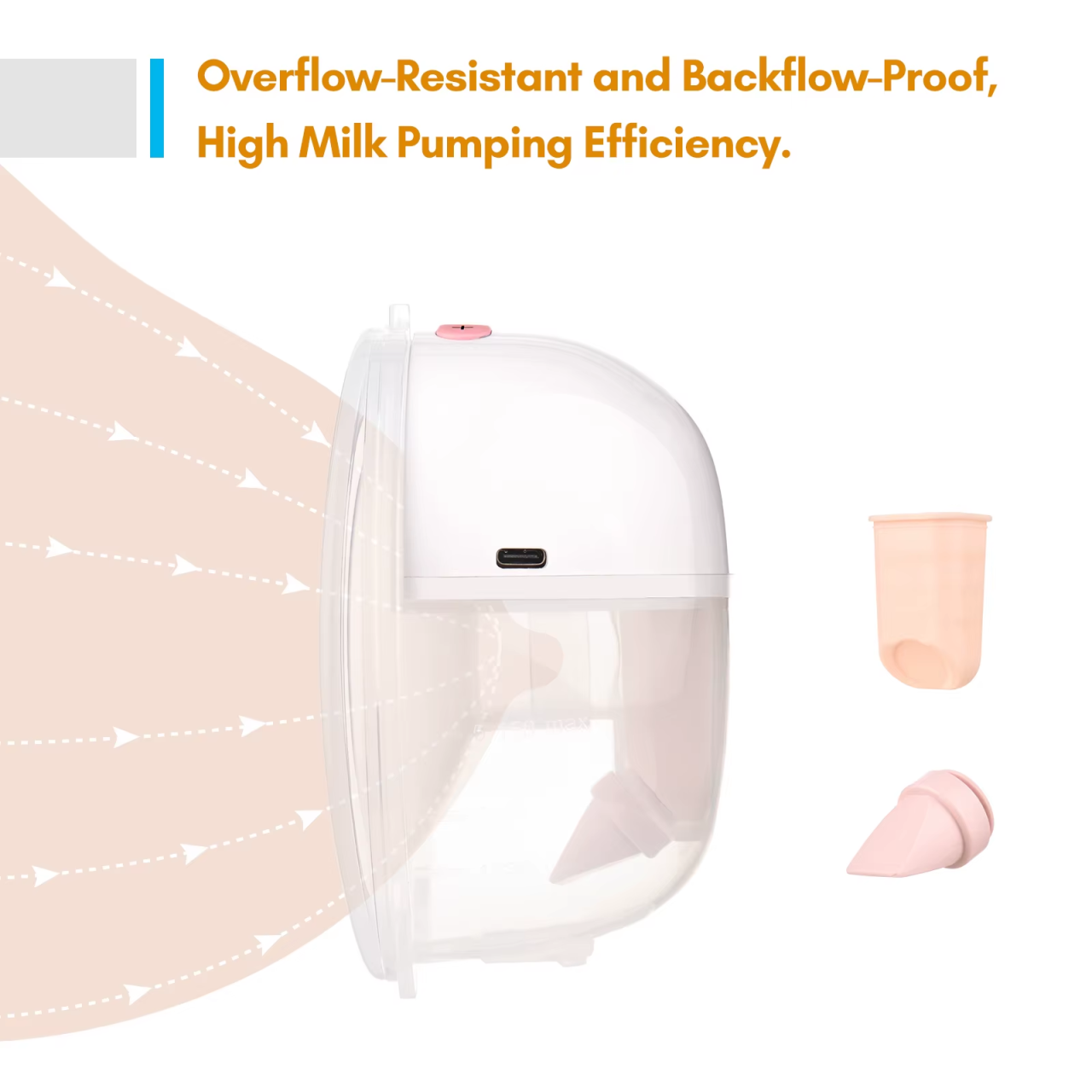 McAdo Wearable Breast Pump Hands Free Electric Portable Wearable Breast Pumps BPA-free Breastfeeding Milk Collector